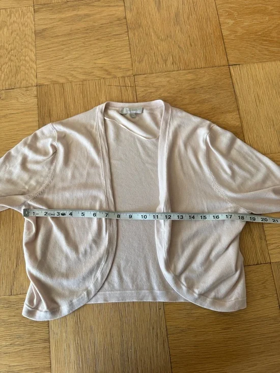 HOBBS London Carrie Bolero Shrug Shoulder Cardigan Sweater Light Pink Large - Picture 5 of 9